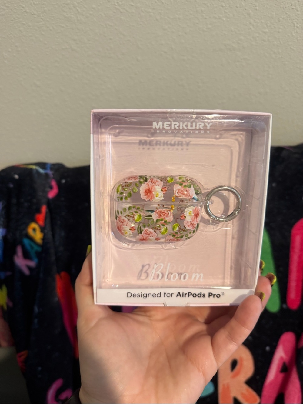 MERKURY BBloom Floral Clear AirPods Pro Case with Pink Rose Print